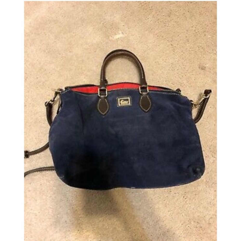 Dooney & Burke Blue Suade Satchel
